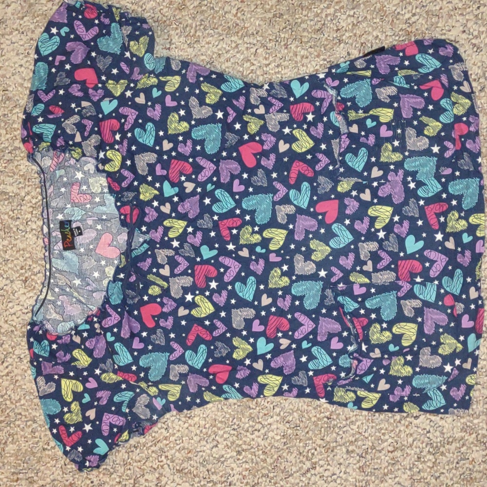 Peaches heart scrub shirt